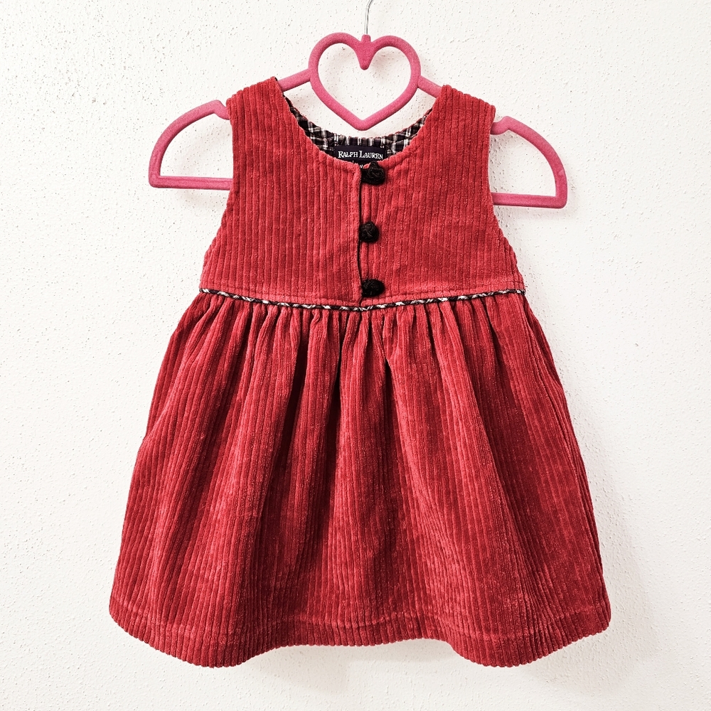 Vintage 1996 Ralph Lauren Red Corduroy Jumper 6-12 months